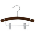 12" Children's Arched Walnut Combo Hanger